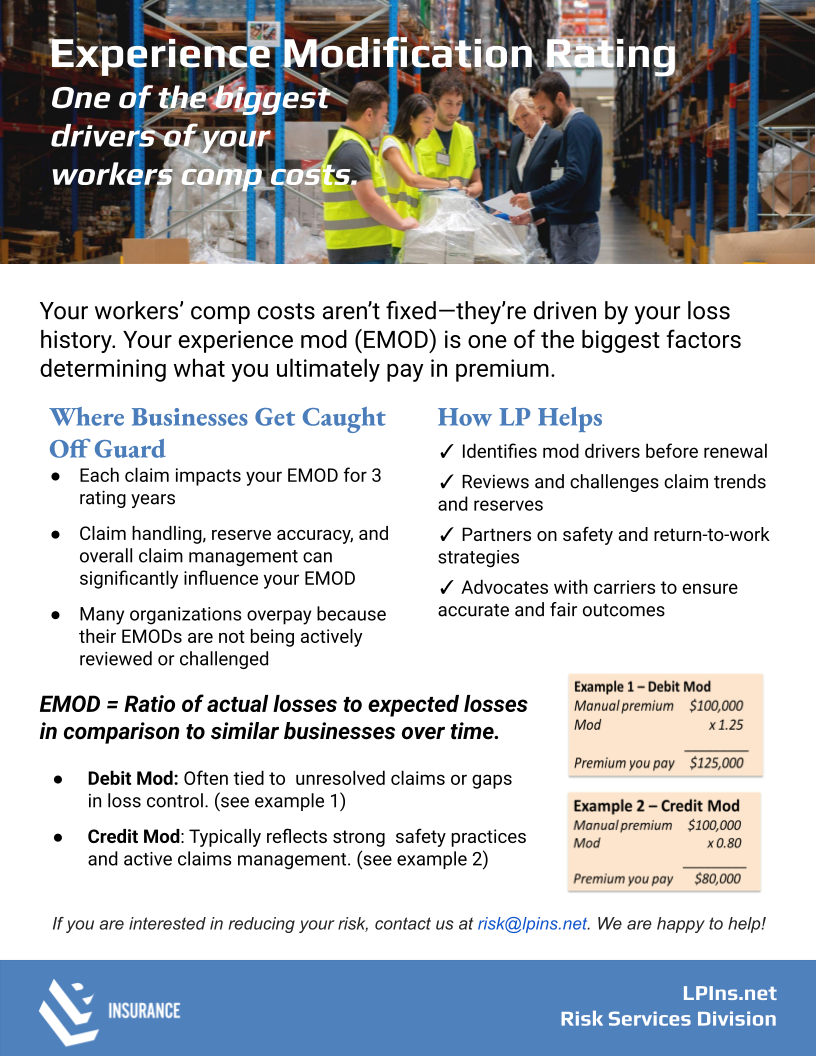 Experience Modification Rating flyer - LP Insurance Risk Services Division