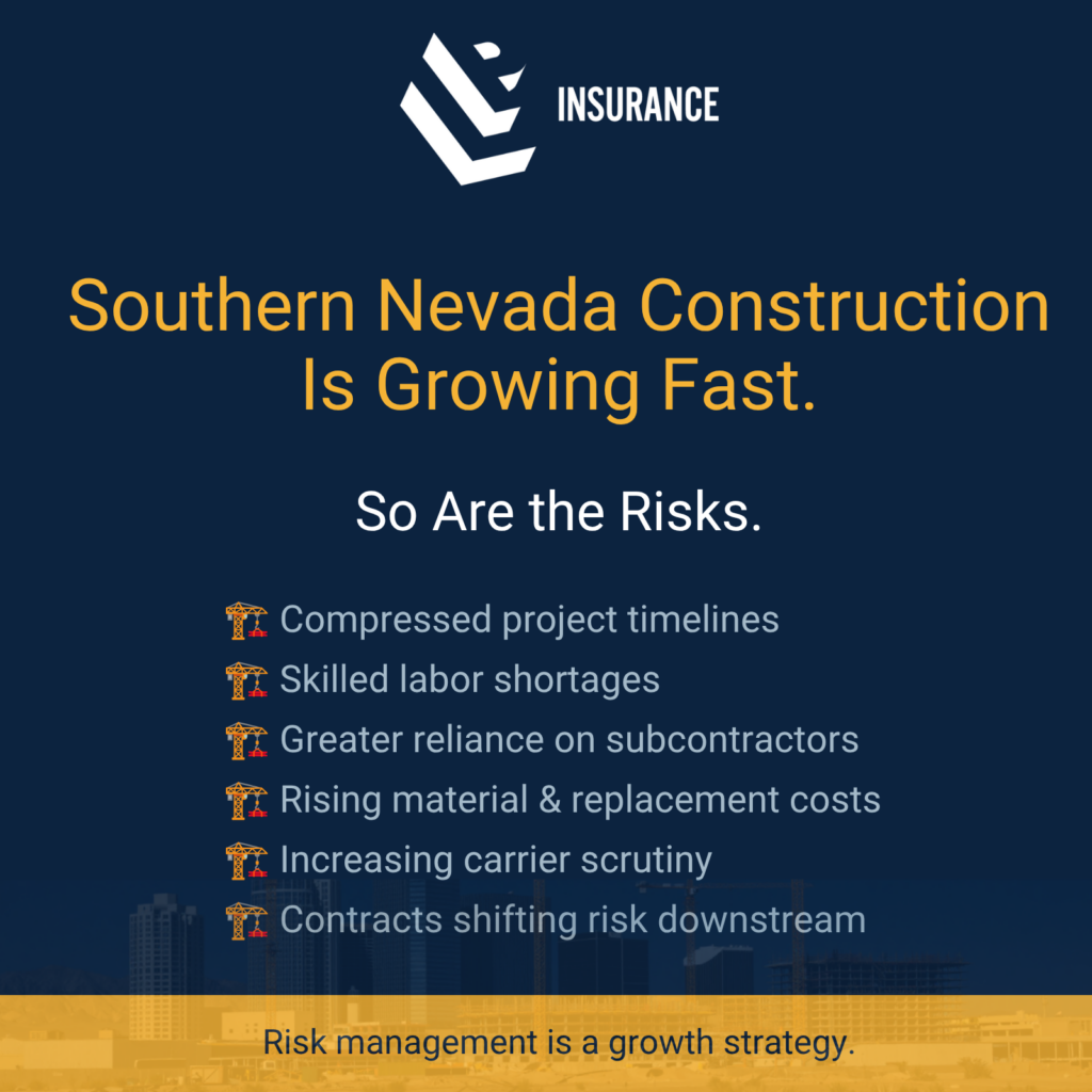 Get a focused risk and insurance alignment review for your Southern Nevada projects. We’ll map safety, contracts, subcontractors, fleet, and coverage to your growth plan.