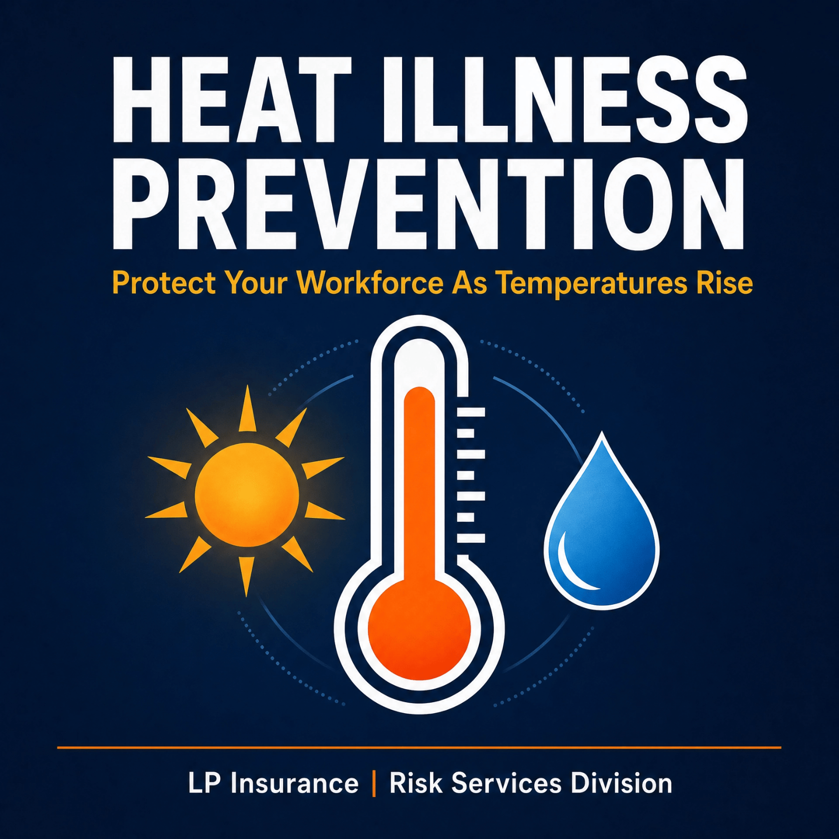 LP Insurance Risk Flyer: Heat Illness Prevention - Protect Your Workforce As Temperatures Rise with state-specific compliance requirements for California, Nevada, and Oregon